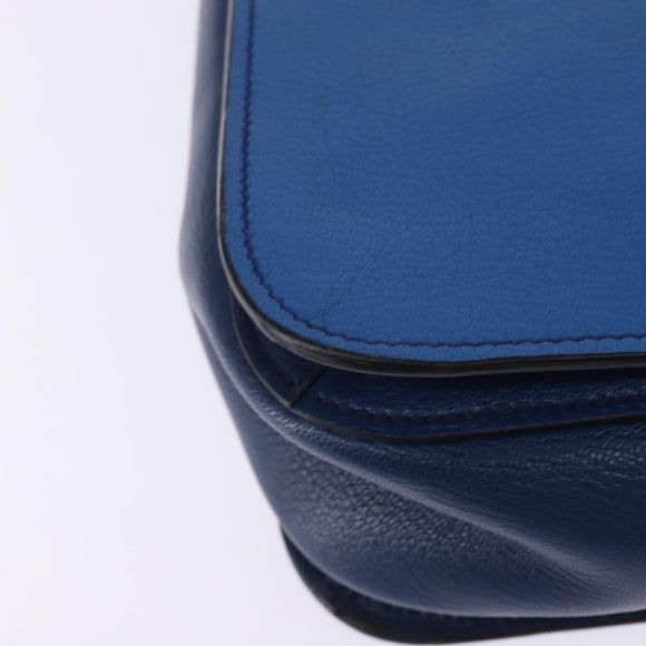 Miu Miu Hand Bag Leather 2way Blue Gold Auth 135323