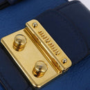 Miu Miu Hand Bag Leather 2way Blue Gold Auth 135323-19