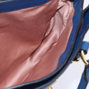 Miu Miu Hand Bag Leather 2way Blue Gold Auth 135323-21