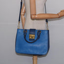 Miu Miu Hand Bag Leather 2way Blue Gold Auth 135323-26