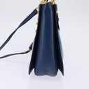 Miu Miu Hand Bag Leather 2way Blue Gold Auth 135323-4