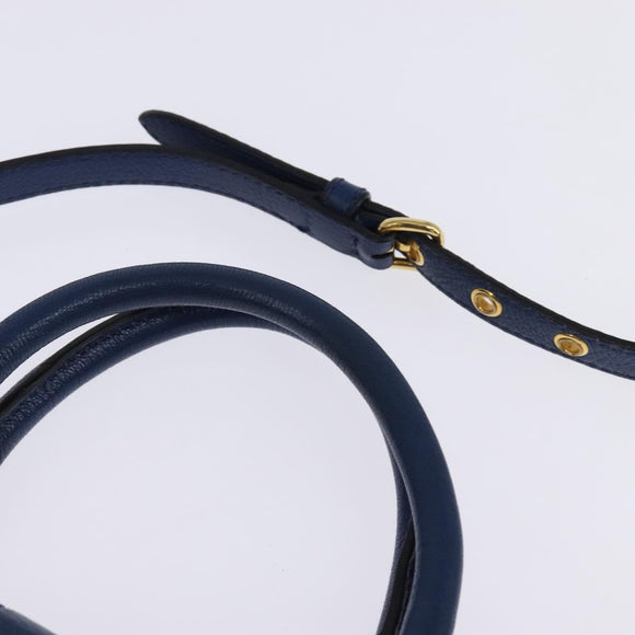 Miu Miu Hand Bag Leather 2way Blue Gold Auth 135323