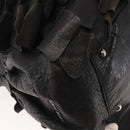 Miu Miu Hand Bag Leather Black Silver Auth 135325-16