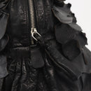 Miu Miu Hand Bag Leather Black Silver Auth 135325-10