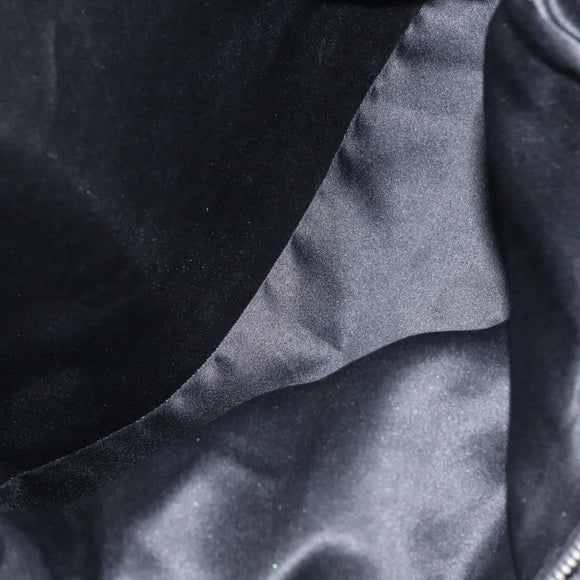 Miu Miu Hand Bag Leather Black Silver Auth 135325