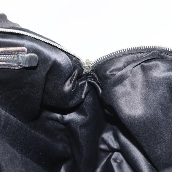 Miu Miu Hand Bag Leather Black Silver Auth 135325