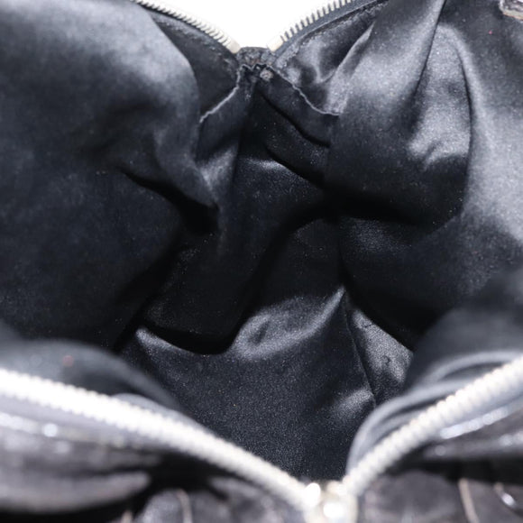 Miu Miu Hand Bag Leather Black Silver Auth 135325