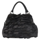 Miu Miu Hand Bag Leather Black Silver Auth 135325-13