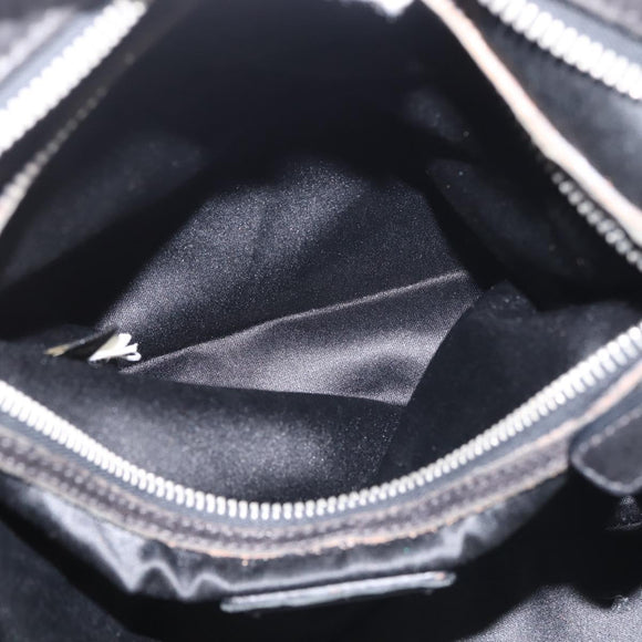 Miu Miu Hand Bag Leather Black Silver Auth 135325