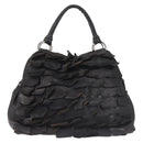 Miu Miu Hand Bag Leather Black Silver Auth 135325-2