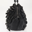 Miu Miu Hand Bag Leather Black Silver Auth 135325-3