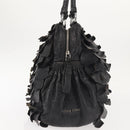 Miu Miu Hand Bag Leather Black Silver Auth 135325-4