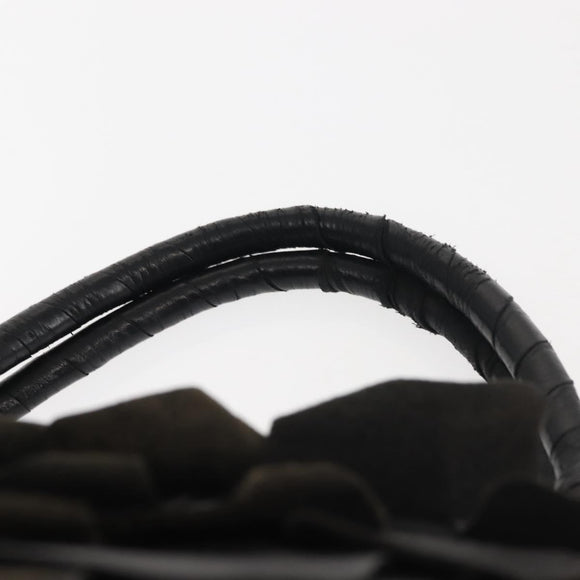 Miu Miu Hand Bag Leather Black Silver Auth 135325