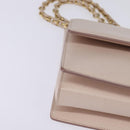 Salvatore Ferragamo Chain Shoulder Bag Leather Pink Gold Auth 135336-9