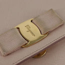 Salvatore Ferragamo Chain Shoulder Bag Leather Pink Gold Auth 135336-10