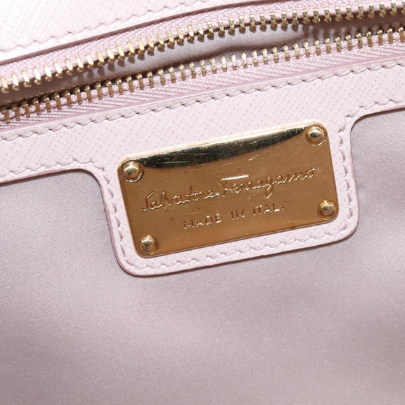 Salvatore Ferragamo Chain Shoulder Bag Leather Pink Gold Auth 135336