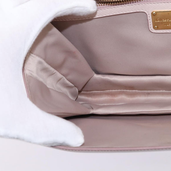 Salvatore Ferragamo Chain Shoulder Bag Leather Pink Gold Auth 135336