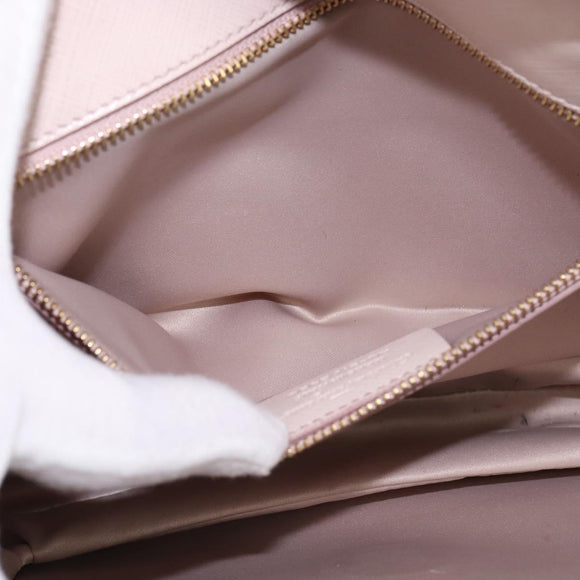 Salvatore Ferragamo Chain Shoulder Bag Leather Pink Gold Auth 135336