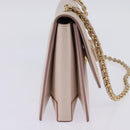 Salvatore Ferragamo Chain Shoulder Bag Leather Pink Gold Auth 135336-3