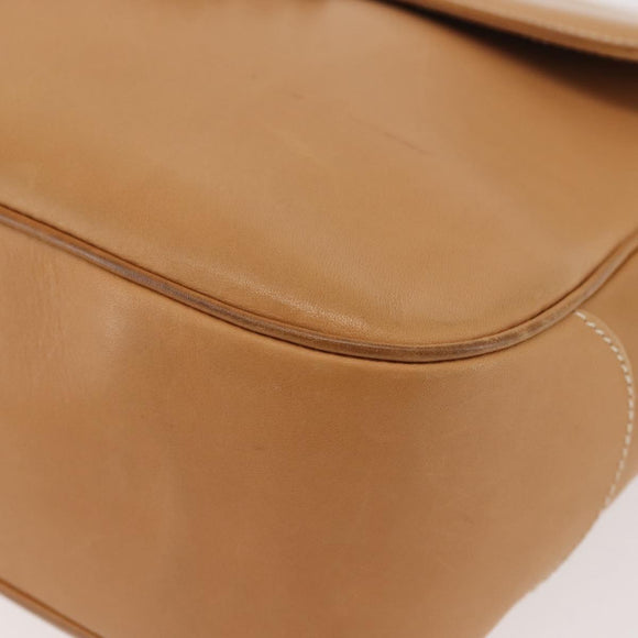 Salvatore Ferragamo Gancini Shoulder Bag Leather Brown Silver Auth 135337