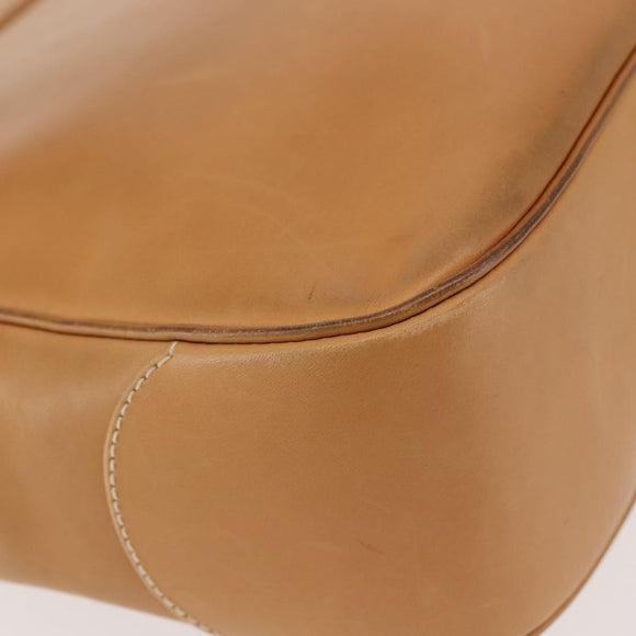 Salvatore Ferragamo Gancini Shoulder Bag Leather Brown Silver Auth 135337