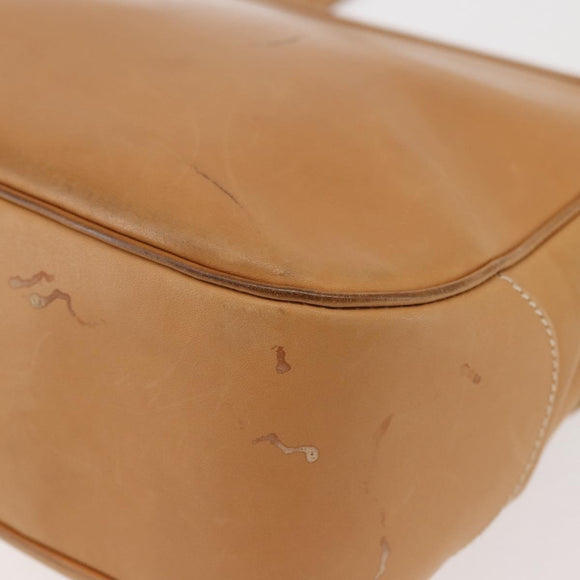 Salvatore Ferragamo Gancini Shoulder Bag Leather Brown Silver Auth 135337