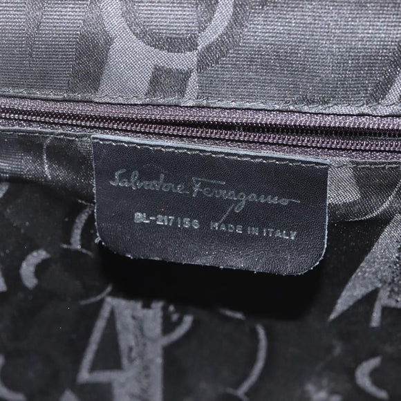 Salvatore Ferragamo Gancini Shoulder Bag Leather Brown Silver Auth 135337