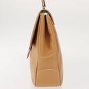 Salvatore Ferragamo Gancini Shoulder Bag Leather Brown Silver Auth 135337-3