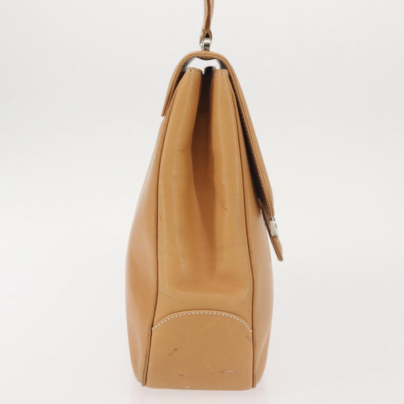 Salvatore Ferragamo Gancini Shoulder Bag Leather Brown Silver Auth 135337