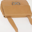 Salvatore Ferragamo Gancini Shoulder Bag Leather Brown Silver Auth 135337-6