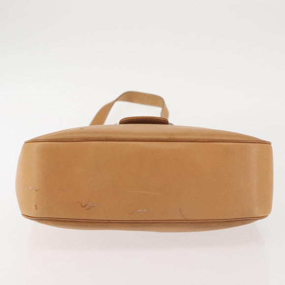 Salvatore Ferragamo Gancini Shoulder Bag Leather Brown Silver Auth 135337