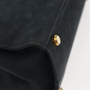 Salvatore Ferragamo Hand Bag Suede 2way Black Gold Auth 135339-14