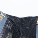 Salvatore Ferragamo Hand Bag Suede 2way Black Gold Auth 135339-20
