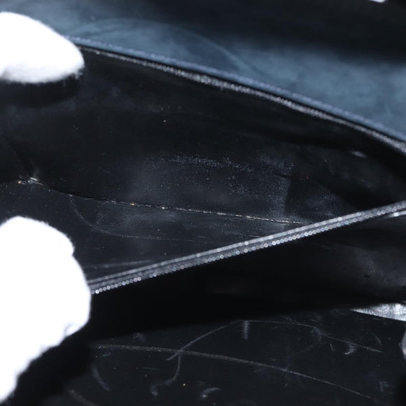 Salvatore Ferragamo Hand Bag Suede 2way Black Gold Auth 135339