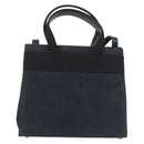 Salvatore Ferragamo Hand Bag Suede 2way Black Gold Auth 135339-3