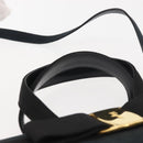 Salvatore Ferragamo Hand Bag Suede 2way Black Gold Auth 135339-8