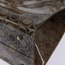 Salvatore Ferragamo Gancini Shoulder Bag Vinyl Brown Silver Auth 135345-13