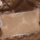 Salvatore Ferragamo Gancini Shoulder Bag Vinyl Brown Silver Auth 135345-16