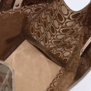 Salvatore Ferragamo Gancini Shoulder Bag Vinyl Brown Silver Auth 135345-17