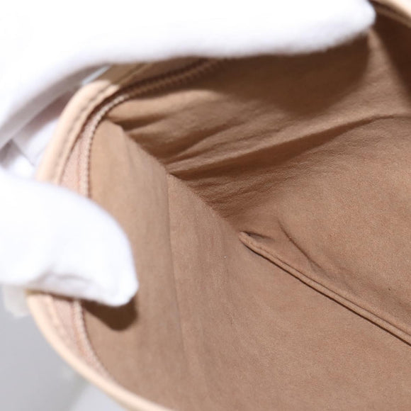 Salvatore Ferragamo Gancini Shoulder Bag Vinyl Brown Silver Auth 135345