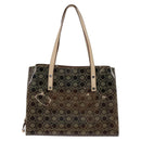 Salvatore Ferragamo Gancini Shoulder Bag Vinyl Brown Silver Auth 135345-3