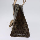 Salvatore Ferragamo Gancini Shoulder Bag Vinyl Brown Silver Auth 135345-4