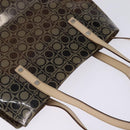 Salvatore Ferragamo Gancini Shoulder Bag Vinyl Brown Silver Auth 135345-6