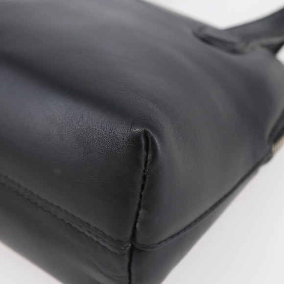 Salvatore Ferragamo Gancini Hand Bag Leather Black Silver Auth 135346