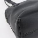 Salvatore Ferragamo Gancini Hand Bag Leather Black Silver Auth 135346-15