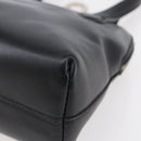 Salvatore Ferragamo Gancini Hand Bag Leather Black Silver Auth 135346-16