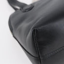 Salvatore Ferragamo Gancini Hand Bag Leather Black Silver Auth 135346-17