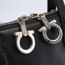 Salvatore Ferragamo Gancini Hand Bag Leather Black Silver Auth 135346-18