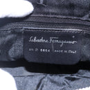 Salvatore Ferragamo Gancini Hand Bag Leather Black Silver Auth 135346-11