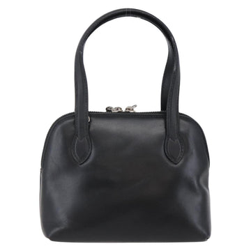 Salvatore Ferragamo Gancini Hand Bag Leather Black Silver Auth 135346 - 0